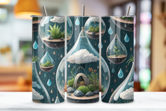 3D Biophilic Cloud Seamless Tumbler Wrap - Floating Product Image 3