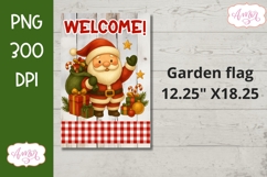 Hello Christmas garden flag PNG, Cute Santa PNG design Product Image 2