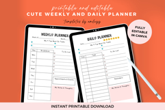 Cute Daily &amp; Weekly Planner Template for Canva | Pastel Product Image 4