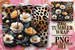 Cozy vibes 20oz tumbler wrap, Leopard Prints Product Image 1