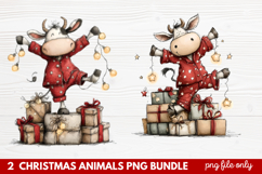 2 Christmas Animals PNG | Cute Festive Wildlife Clipart Product Image 1