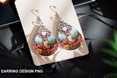 Stained Glass Deer flowers Earring Design Product Image 1