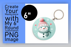 Bright Round Design for Keychains , Snowman Product Image 1