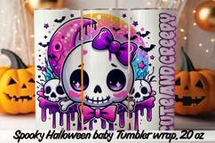 Cute and Spooky Halloween Tumbler wrap PNG, 20 oz. Product Image 3