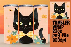 Cute Watercolor Cat Tumbler Wrap Art Product Image 1