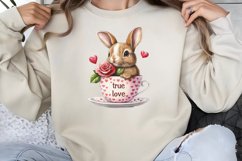 Valentines Day Bunny Cups Clipart PNG Product Image 1