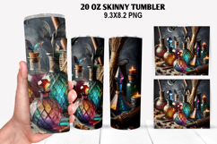 Skinny Tumbler 20oz Wrap Design,Halloween Tumbler PNG Design Product Image 1