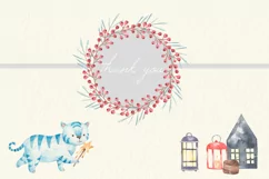 New year and Christmas watercolor , clipart tiger 2022 Product Image 14