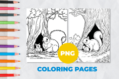 Squirrel with baby Coloring Pages | Coloring book Product Image 1