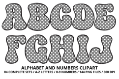 Polka Dots Alphabet Letters &amp; Numbers Clipart PNG 300DPI Product Image 2