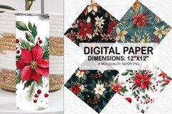 Christmas Floral Seamless Digital Paper-Christmas Background Product Image 1