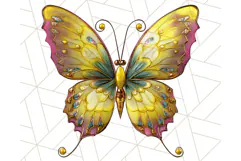Metallic Butterfly Clipart PNG Clipart, Vibrant Butterfly Product Image 4