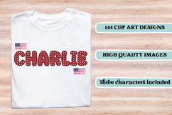 4th July Alphabet png clipart, independence letters doodle Product Image 6