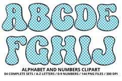Checkerboard Alphabet Letters &amp; Numbers Clipart PNG 300DPI Product Image 2