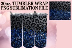 Floral Leopard Print Tumbler Wrap - Glitter Elegance Product Image 1