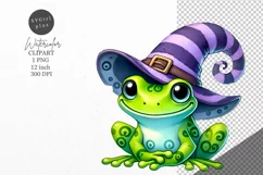 Halloween clipart, Witch frog clipart, Autumn clipart Product Image 1