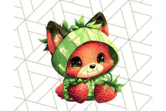 Strawberry Fruit PNG Clipart, Adorable Kawaii Characters Png Product Image 4