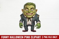 Funny Halloween Pink Clipart PNG Product Image 1