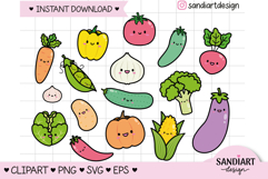 Vegetables Bundle Clipart, PNG, SVG and EPS Product Image 1