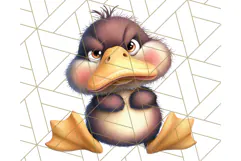 Adorable Angry Animals Clipart PNG, Cute Moody Faces Png Product Image 4