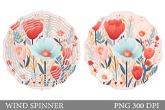 Flowers Wind Spinner. Flowers Wind Spinner Sublimation Product Image 1