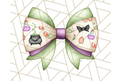 Muted Halloween Bow Clipart, Fall Ribbon PNG Autumn Hair Bow Product Image 4