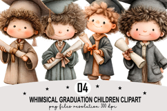 Whimsical Graduation Clipart Watercolor PNG Product Image 1