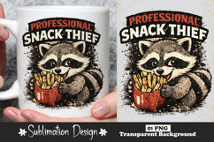 Professional Snack Thief Raccoon Sublimation Design Product Image 1