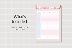 Subscription Tracker - Budget Planner Printable PDF Product Image 2