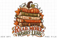 Autumn Book Stack PNG, Cozy Fall Reader Design, Vintage Book Product Image 2