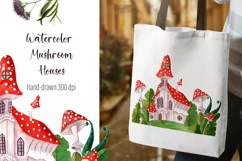 Watercolor Mushroom Houses Sublimation Printing Product Image 4