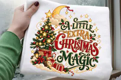 A Little Extra Christmas Magic Vintage Holiday Sublimation Product Image 1
