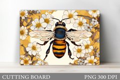 Bee Cutting Board Design. Flowers Cutting Board Sublimation Product Image 1