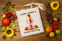 Sweater weather &amp; Pumpkin everything |Fall Sublimation PNG Product Image 2