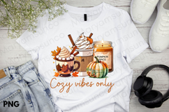 Cozy Vibes Only Fall PNG | Pumpkin Spice Sublimation Design Product Image 5