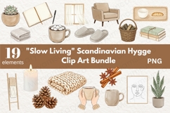 19 Hygge Clipart Bundle | Scandinavian Slow Living PNG Set Product Image 1