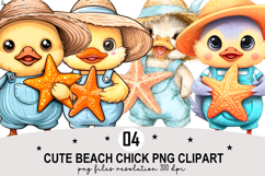 Cute Beach Chick PNG Clipart Watercolor PNG Product Image 1