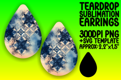 Gorgeous Teardrop Design PNG for Sublimation , Watercolor Pa Product Image 1