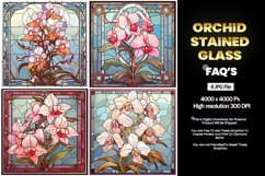 Stained Glass Orchid Square Coaster - 04 Variations Product Image 1