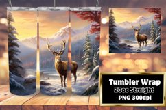 Snowy Deer Fantasy Tumbler Design 20oz Product Image 1