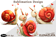 Clipart with Heartfelt Moments, Happy Snail hearts Product Image 1