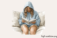 Blue Cozy Spring Home Clipart PNG Product Image 1