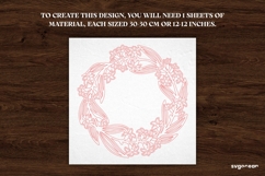 Floral Wreath Door Sign Laser Cut | Door Hanger | SVG Product Image 2