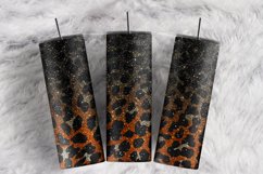 Glitter Cheetah Orange Black Ombre Animal 20 oz tumbler wrap Product Image 1