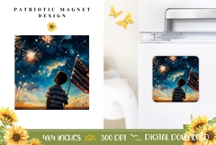 4th of July Magnet Design, Fireworks Magnet Sublimation Product Image 1