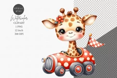 Nursery clipart, Giraffe clipart, Racing baby Product Image 1