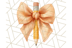 Chubby Pencil With Bows PNG Clipart, Cute School Supply Png Product Image 4