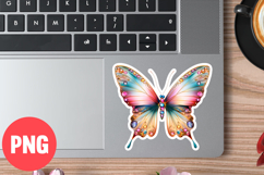 Butterfly sticker Flowers Clipart Sublimation Png Butterfly Product Image 1