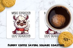 Funny coffee saying square coaster. Sublimation PNG. Product Image 1