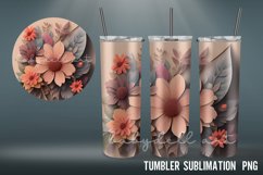 3D Flowers Tumbler | Sublimation 20 oz Skinny Tumbler Product Image 5